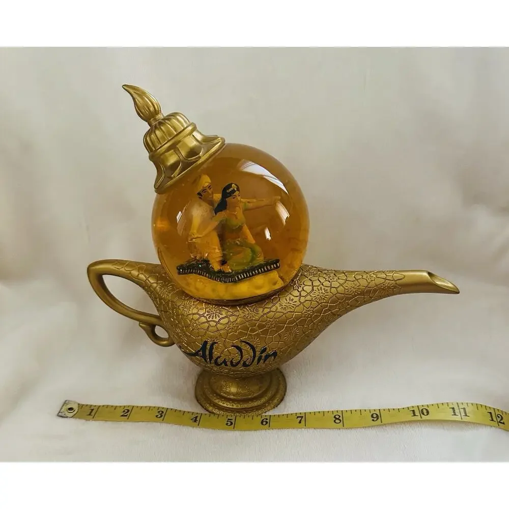 Disney Aladdin Jasmine Snow Globe Music Box Figure Toy Magic Lamp Japan Import